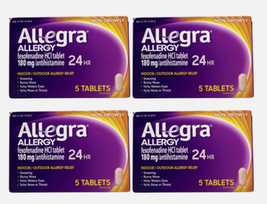 4x Allegra Adult 24-Hour Allergy Relief Tablets, 180 mg Fexofenadine HCI... - $22.32 CAD
