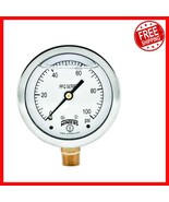 Precision 2.5&quot; Industrial Pressure Gauge - Liquid-Filled, Brass &amp; SS, ±1... - $681.15 MXN