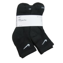 Nike Everyday Plus Ankle Socks 6 Pack Men&#39;s Size XL 12-15 Black NEW SX6899-100 - £22.11 GBP