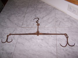 Antique Primitive Hand Forged Iron Meat Hook Balance Scale Farm Tool - £159.49 GBP