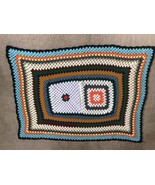 Vintage Granny square Afghan Blanket Throw 36” x 48” Handmade - £16.70 GBP