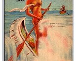 Leggenda Di The White Canoa Niagara Falls New York Ny Lino Cartolina L19 - $4.49