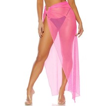 Sheer Net Wrap Skirt O Ring High Slit Swim Coverup Full Length Long 440339NP - £15.21 GBP