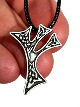 Rune Pendant FEHU Fortune Wealth Abundance Norse Heathen Viking Cord Necklace - £6.32 GBP