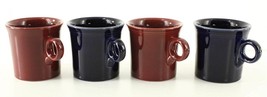MODERN Pottery Homer Laughlin Fiesta Lot 3 Coffee Mugs Cobalt &amp; Cinnabar - £9.27 GBP