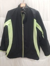 Just My Size Ladies 16w Black Green Windbreaker Full Zipper - £6.78 GBP