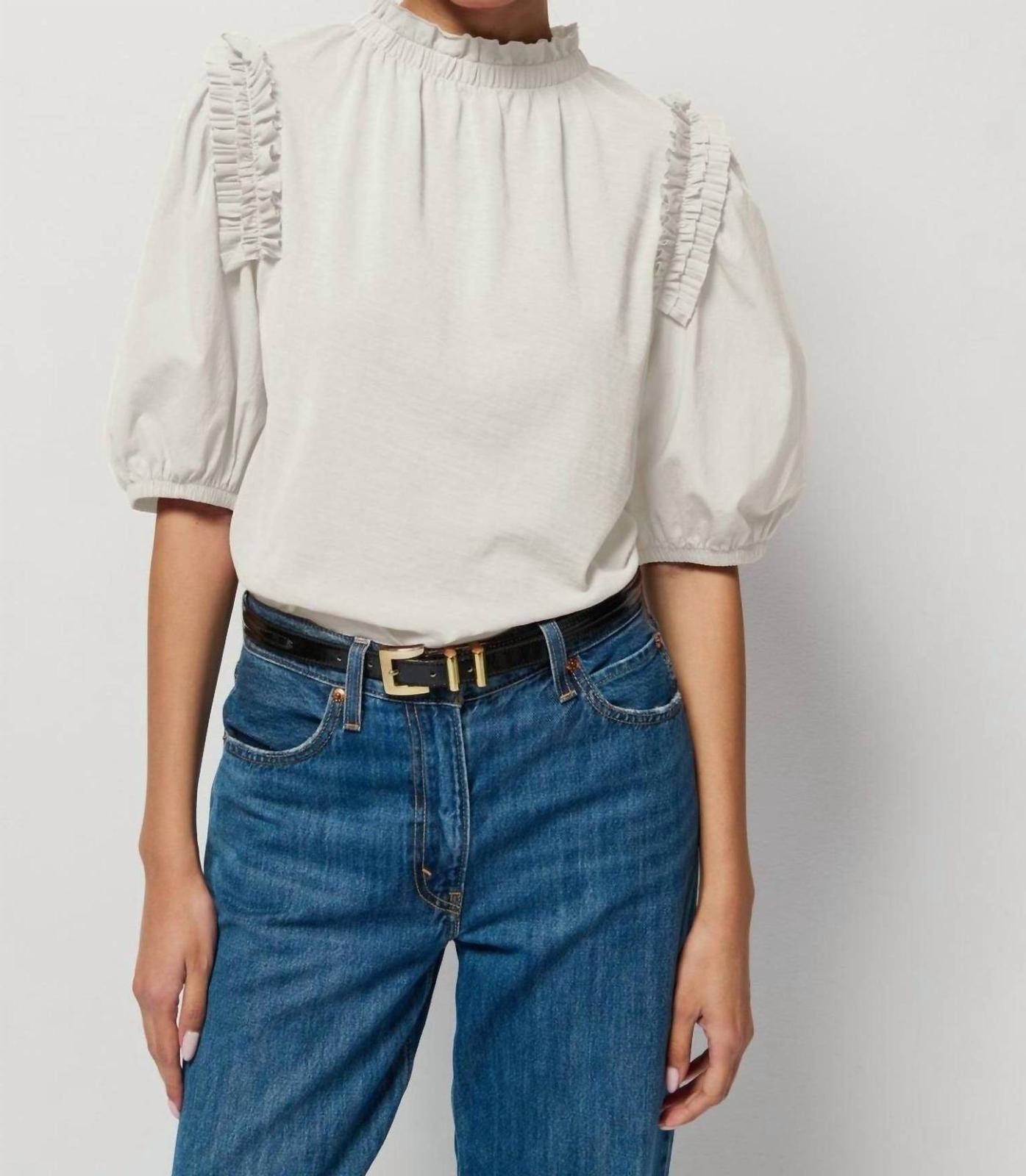 Nation Ltd Roya Ruched Neck Top Porcelain - $77.22+