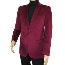 Men's Velvet Sport Coat Jacket by BASSIRI Leonardi J1042 Burgundy image 5