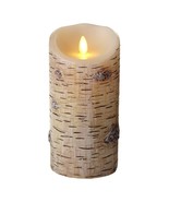 Flameless Led Candle - Textured Birch Bark Pillar  - £113.19 GBP