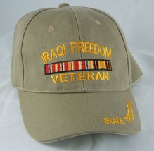 Iraqi Freedom Veteran Baseball Cap Truckers Hat Tan Adjustable - £12.60 GBP