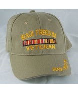 IRAQI FREEDOM VETERAN BASEBALL CAP TRUCKERS HAT Tan Adjustable  - £12.39 GBP