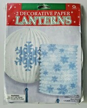 1990&#39;s Amscan Decorative Snowflake Lanterns Set Of Two New In Packaging - £10.38 GBP