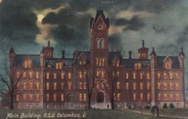 Main Building at Night OSU Ohio State University Columbus Ohio OH Postcard D34 - £2.39 GBP