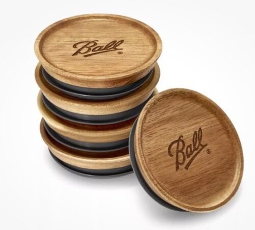 Jar Wooden Storage Lids BPA Free 5 Ct Airtight Stackable For Dry Foods Regular M