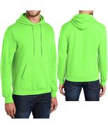 Mens Pullover NEON GREEN Hoodie Adult Sizes S M L XL-4XL Hooded Sweatshi... - £31.99 GBP+