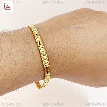 Fine Jewelry 18 Kt Real Solid Yellow Gold Men&#39;s Bracelet 7 - 13 Grams Wi... - $1,553.56