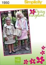 Simplicity Sew Pattern 1950 Daisy Kingdom Childs Jacket Vest Skirt Bag S... - $12.56