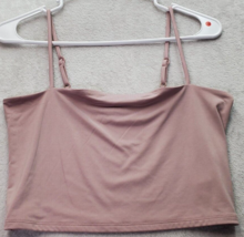 Express Cropped Camisole Top Women Medium Mauve Spaghetti Strap Off the Shoulder - £8.08 GBP