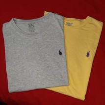 LOT OF 2: Vintage Polo Ralph Lauren Tshirts Yellow/Gray LARGE 0062 - $22.93