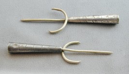 2 Antique Mexican Sterling Trident Sword Cocktail Picks Hors D &#39;Oeuvres ... - $29.99