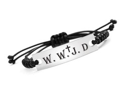 bracelet What Would Jesus Do Christian Rope ID Jewelry - £36.10 GBP