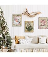 Rusenbao Pink Vintage Christmas Wall Art Set of 3, 11x14 New Home Decor - $5.63 CAD