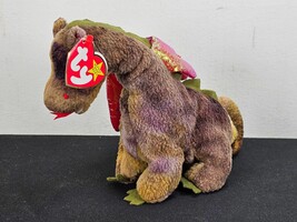 Scorch Dragon TY Beanie Baby original vintage 1998 both tags pre-histori... - £6.18 GBP