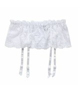 Cszxx Women&#39;s 4-Strap Wide Lace Suspender Garter Belt, White - £7.97 GBP
