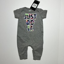 Nike Baby NSW Thrill Seeker Romper Coverall One Piece Outfit 3M 6M 9M Grey - £12.57 GBP
