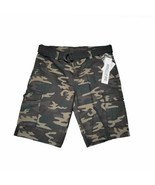 Ring Of Fire Camo Cargo Shorts Mens Size 30 Tan Green Brown - £14.80 GBP