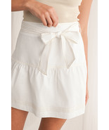 White Knot High Waist Casual Mini Skirt - $21.92