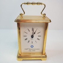 VTG Quartz Carriage Desk Clock 100th Anniversary July 2000 Commemorative - £7.52 GBP
