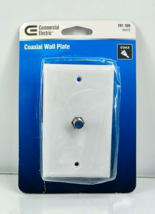 Commercial Electric 1-Gang 191 100 White Coaxial Video Cable Wall Plate ... - £6.88 GBP