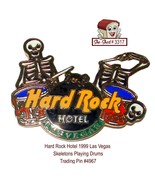 Hard Rock Hotel 1999 Las Vegas Skeleton Playing Drums Trading Pin  - £15.69 GBP