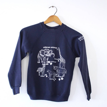 Vintage Kids Oakland Zoo African Animals Sweatshirt Medium - £21.53 GBP