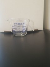 Vintage PYREX 1 Cup Glass Measuring Cup Metric/ Ounces With BLUE Letters USA - £14.79 GBP