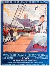 3537.Vintage German 18x24 Poster.Cruise DIEPPE.Home art.Decor Designer Heaven - £22.33 GBP