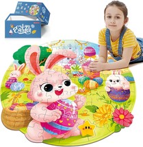 Easter Puzzles for Kids Ages 4 8 79 Pieces Kids Floor Puzzles Ages 4 6 Large Rou - £41.31 GBP