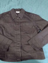 Chico&#39;s Platinum Black Denim Embroidered Sequin Jacket Size 2(10/12) Vintage And - £68.10 GBP