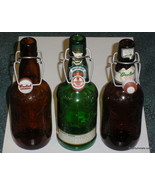 Lot of 3 GROLSCH Amber + Brauer Beer Bottles Porcelain Swing Top With La... - $690.82 MXN