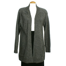 Eileen Fisher Ash Gray Lofty Wool Alpaca Silk High Low Straight Cardigan L - £127.72 GBP