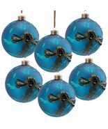 D3.9 Glass Christmas Ball Ornaments - Decorative Tree Decor Set of 6 - $83.08 CAD