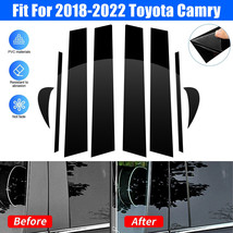 8PCS Gloss Black Pillar Post Window Door Trims Covers For 2018-2022 Toyo... - £19.65 GBP