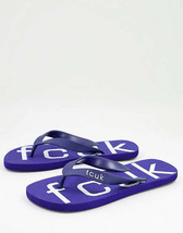FCUK French Connection Flips Flops Bright Blue White  - $64.97