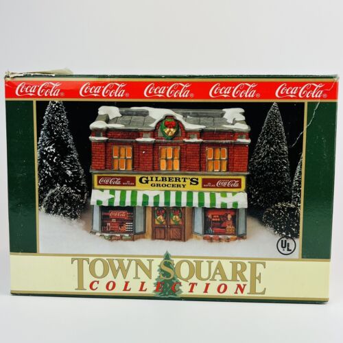 Coca Cola Town Square Collection Gilberts Grocery Store 1992 Retired NIB Village - $32.89