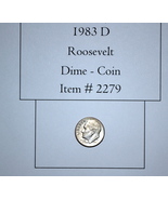 1983 D Roosevelt Dime, # 2279, Roosevelt Dimes, rare dimes, vintage dime... - £11.88 GBP