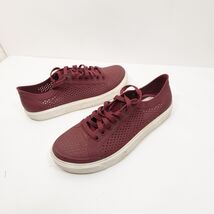 Crocs Womens Citilane 204884 Red Lace Up Casual Shoes Sneakers Size 10 - $22.49