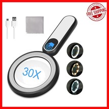 USB Rechargeable 30X Magnifying Glass with Touch Button - Senior-Friendl... - $532.12 MXN