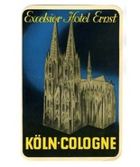 Excelsior Hotel Ernst Baggage Label / Luggage Sticker Cologne Germany - £9.34 GBP
