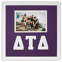 Delta Tau Delta Fraternity Licensed Picture Frame 4x6 photo Purple and White - £27.99 GBP